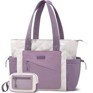 LOVEVOOK Tote Bag for Women, Puffer Bag and Work Bags with Zipper